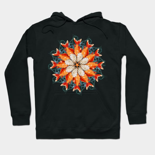 orange fishes dance mandala Hoodie by burenkaUA